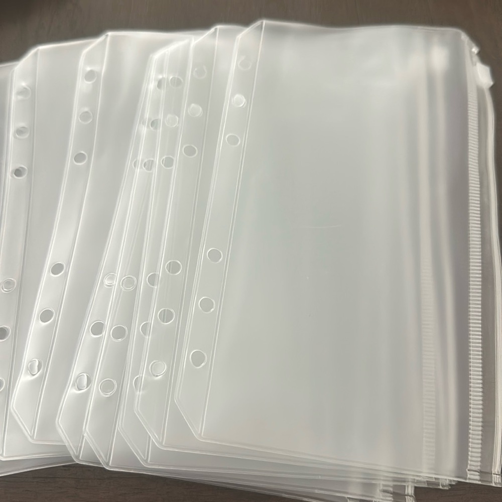 (10) plastic inserts with plastic slider, personal size for Filofax planner